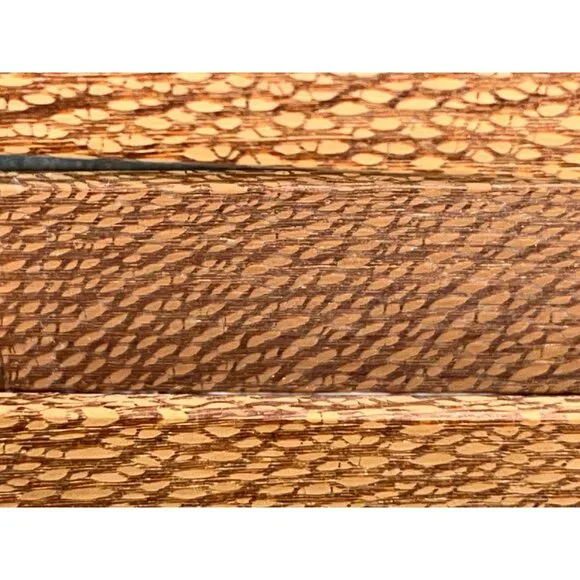 Handmade Wooden Purse Small Box Bag Rubber Handle Artisan Unique Used - Picture 16 of 16